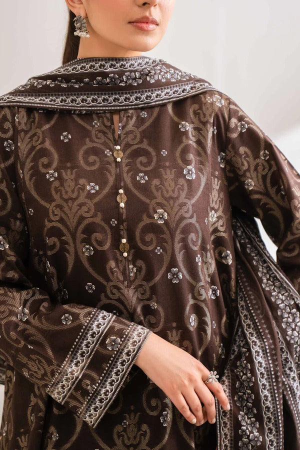 Nishat Self Jacquard Linen 3 Piece 42503018-R