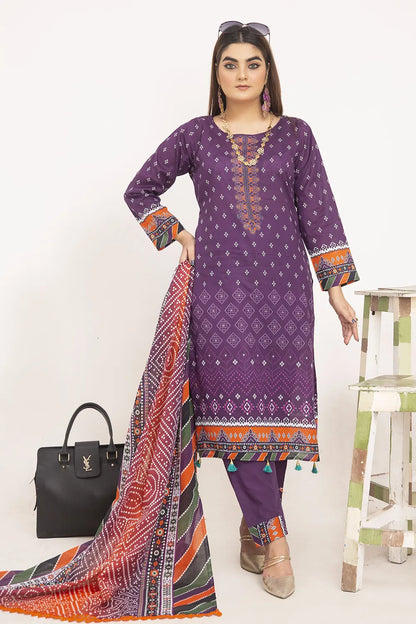 Chunri Digital Printed Slub Lawn PR-2695